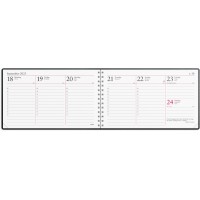Bordskalender Burde 1414 Veckokalendern/Veckokalender, 148x90mm, Svart konstläder, löst telefonregister