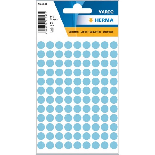 Märketikett Herma Vario 1843 Ø 8mm permanent Blå 540/fp