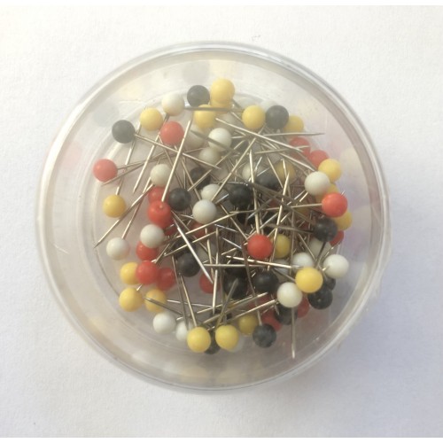 Kartnålar 19mm, Ø 4mm Blandade färger 100/fp