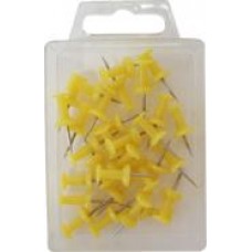 Kartnålar "Push Pins", Gul 30/fp