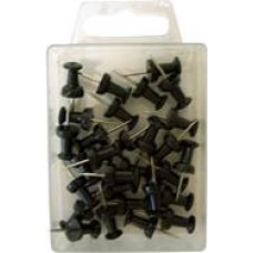 Kartnålar "Push Pins", Svart 30/fp