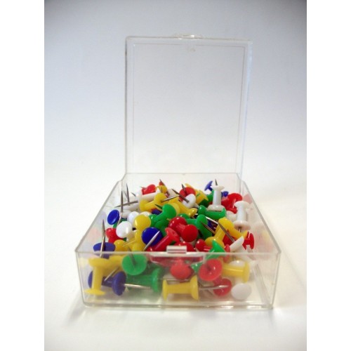 Kartnålar "Push Pins", Blandade / Sorterade färger 100/fp
