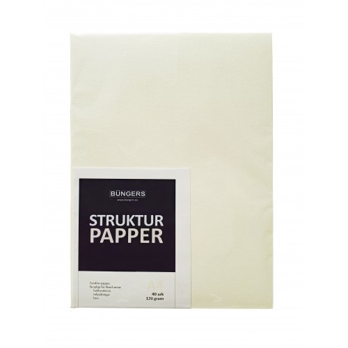 Linnepapper (Strukturpapper) A4 Vanilj 120 gram, syrafritt, 40 ark/fp