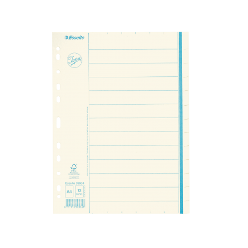 Pärmregister papper Jopa A4, 12 flikar otryckta 10/fp