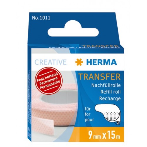 Refill / Reservrulle Herma 1011 till dispenser HERMAfix transfer Permanent, 9mm x 15m