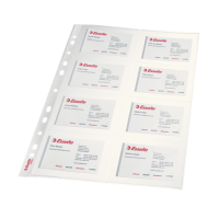 Visitkortsficka / Plastficka / Plastfickor för visitkort Esselte, A4, 10/fp