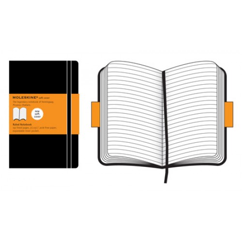 Moleskine Soft Cover Ruled Notebook Pocket, linjerad 9x14cm Moleskine Soft Cover Ruled Notebook Pocket, linjerad 9x14cm