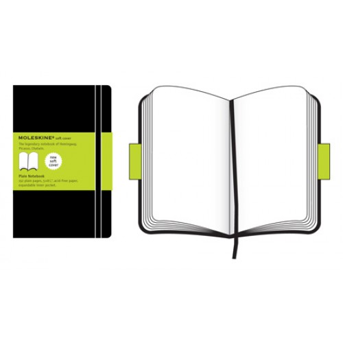 Moleskine Soft Cover Plain Notebook Large, olinjerad 13x21cm