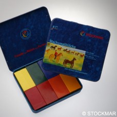 Vaxblock/Vaxkritor Stockmar plåtask med 8 block/ask, Waldorf-mix (ej svart)