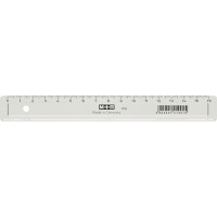 Linjal M+R, plast, 16cm cm/mm-gradering, Klar/Transparent 1/fp