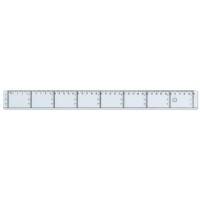 Linjal, tvärgraderad, plast, 40cm cm/mm-gradering, Klar/Transparent 1/fp
