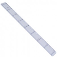 Linjal, tvärgraderad, plast, 40cm cm/mm-gradering, Klar/Transparent 1/fp