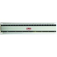 Linjal M+R, aluminium, 20cm cm/mm/tum-gradering, med antiglid 1/fp av metall/aluminium