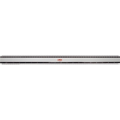 Linjal/Aluminiumlinjal M+R, aluminium, 50cm cm/mm/tum-gradering, med antiglid 1/fp