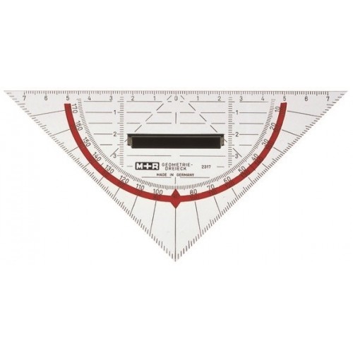 Vinkel/Geometrivinkel M+R 16cm plexiglas med handtag 1/fp