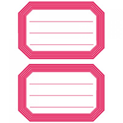 Boketiketter Herma Vario 5712 82x55mm Röd ram, linjerad 12/fp