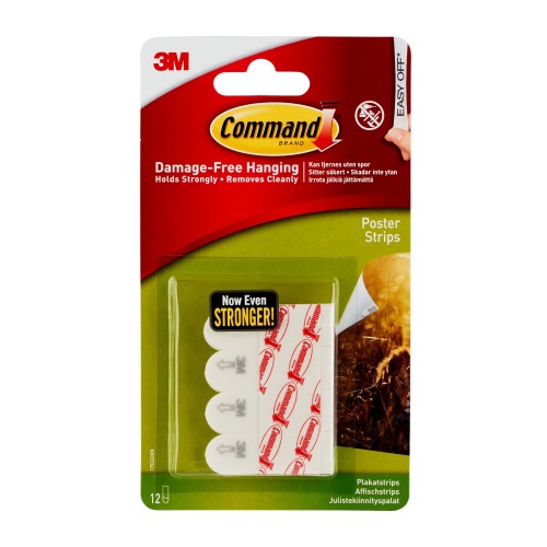 Affischstrips 3M Command Poster Strips, Small 1,5x4,5 cm, 12/fp