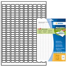 Etiketter Herma Movables 10000 A4 17,8x10,0mm Vit avtagbara/flyttbara, 25 ark/fp (6750 st etiketter)