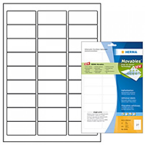 Etiketter Herma Movables 10300 A4 63,5x29,6mm Vit 100 ark/fp
