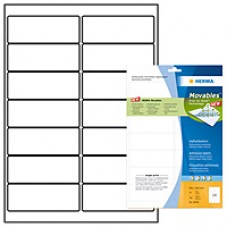 Etiketter Herma Movables 10016 A4 99,1x38,1mm Vit avtagbara/flyttbara, 25 ark/fp (350 st etiketter)