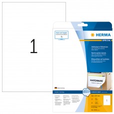 Etiketter Herma Movables 10021 (4352) A4 210x297mm Vit avtagbara/flyttbara, 25 ark/fp (25 st etiketter)