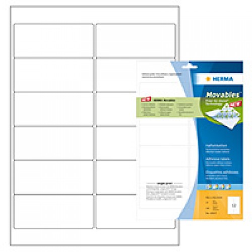 Etiketter Herma Movables 10311 A4 99,1x42,3mm Vit 100 ark/fp Etiketter Herma Movables 10311 A4 99,1x42,3mm Vit 100 ark/fp