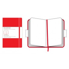 Moleskine Classic Red Plain Notebook Pocket, olinjerad 9x14cm