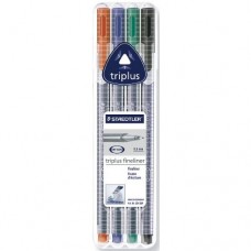 Fineliner Staedtler Triplus 334 SB4, 4 färger/fp
