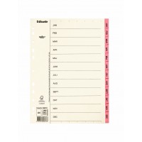 Pärmregister / Månadsregister Servo 69878 papper A4, månaderna Jan-Dec (Januari-December) Rosa 1/fp