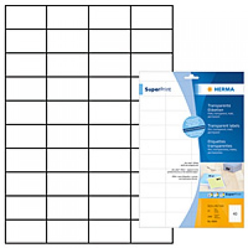 Folieetiketter Herma 4684 52,5x29,7mm Transparenta 25 ark/fp