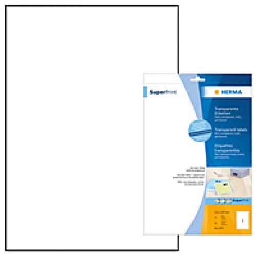 Folieetiketter Herma 4375 210x297mm Transparenta 25 ark/fp