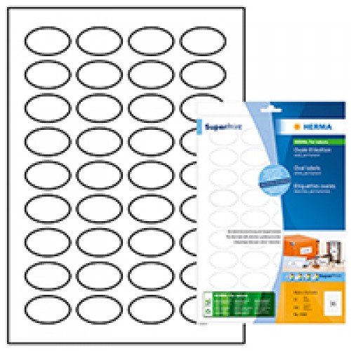 Etiketter Herma 4380 A4 40,6x25,4mm Oval Vit 25 ark/fp
