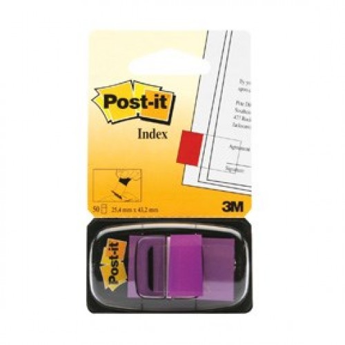 Märkflik Post-it Index 1/1" (25,4x43,2mm) 680-8, Lila, 50 flikar/fp