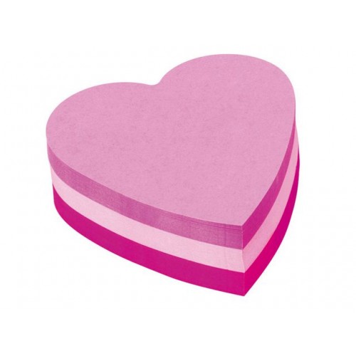 Post-It block 2007H Hjärta 3 nyanser rosa, 225 blad