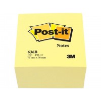 Notisblock Post-it Notes (636-B), Kub, 76x76mm Gul (450 ark) Notisblock Post-it Notes (636-B), Kub, 76x76mm Gul (450 ark)
