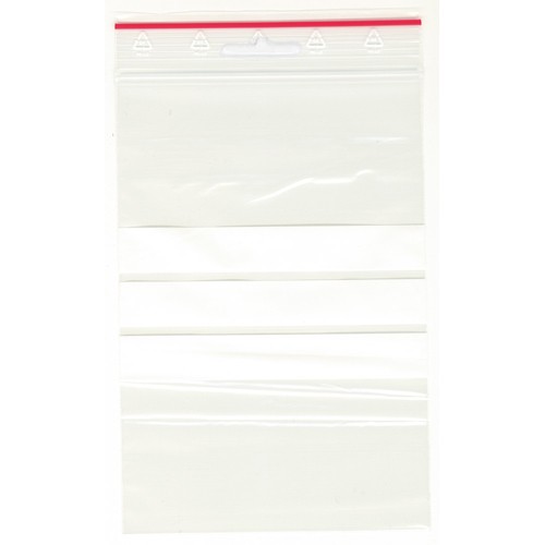 Blixtlåspåsar T-65, 80x120mm, Eurohål, med skrivfält 100/fp