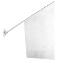 Flagga kampanj/plastficka, transparent, vit stång, vit knopp