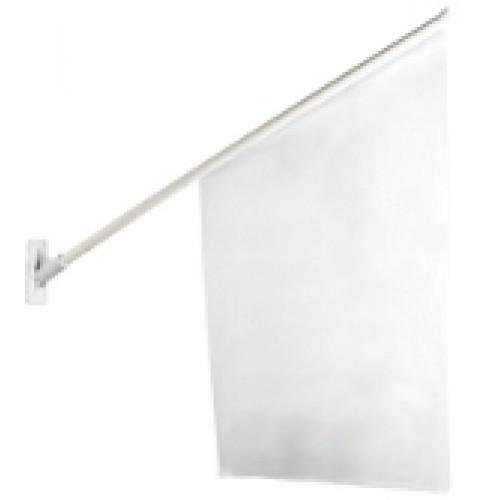 Flagga kampanj/plastficka, transparent, vit stång, vit knopp Flagga kampanj/plastficka, transparent, vit stång, vit knopp