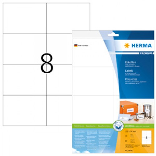 Etiketter Herma 8645 Premium A4 105x74,0mm 10 ark/fp