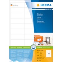 Etiketter Herma 4275 Premium A4 66x25,4mm Vit 100 ark/fp