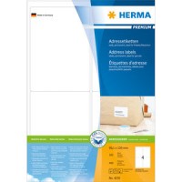 Etiketter Herma 4250 Premium A4 99,6x139mm Vit 100 ark/fp Etiketter Herma 4250 Premium A4 99,6x139mm Vit 100 ark/fp