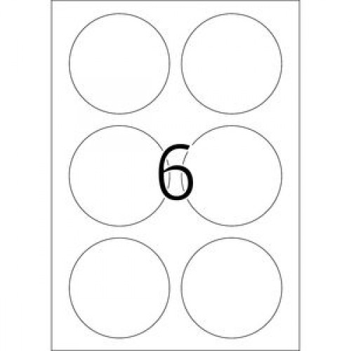 Etiketter Herma Movables 5068 A4 Ø 85mm Rund Vit 25 ark