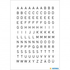 Märketikett Herma Vario 4154 Bokstäver A-Z (ÄÖÜ) 10mm, Svart, 2 ark/fp