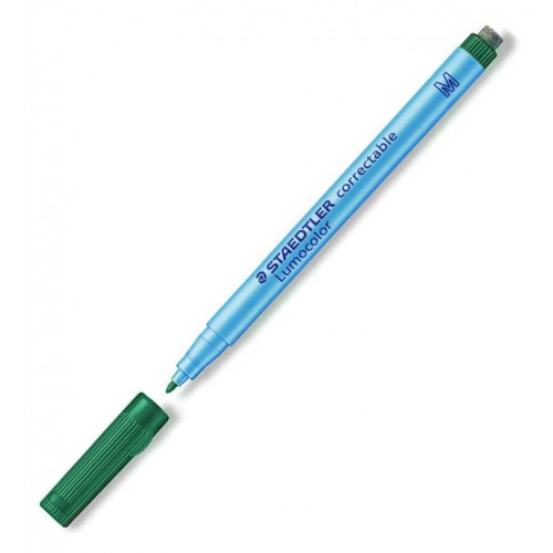 Märkpenna Staedtler Lumocolor correctable 305 M-5 Medium Grön Märkpenna Staedtler Lumocolor correctable 305 M-5 Medium Grön