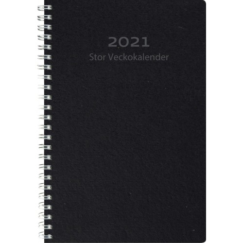 Stor veckokalender Burde 5108 Eco Line Svart miljökartong