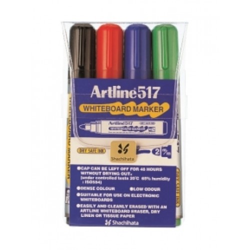 Whiteboardpennor Artline EK-517 Rund spets, 4 färger/fp