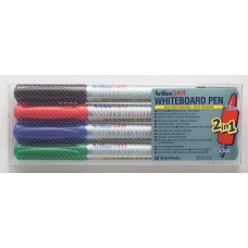 Whiteboardpenna Artline EK-541T Dubbelspets (0,4mm och 1,0mm), 4 färger