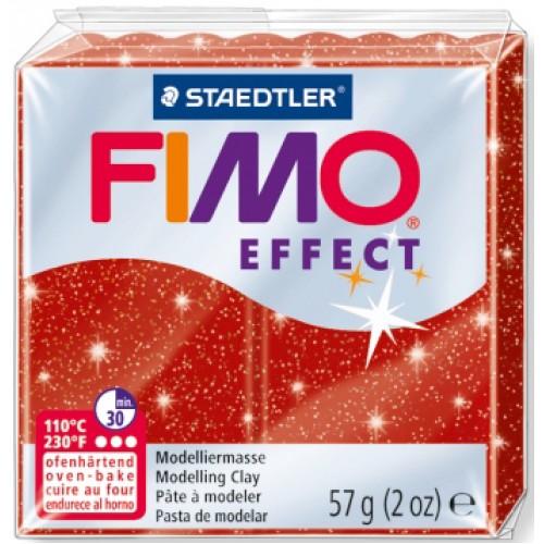 Fimo Effect modellera Glitter Red (8020-202), 57g