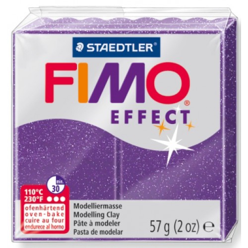 Fimo Effect modellera Glitter Purple (8020-602), 57g