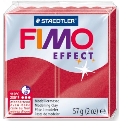 Fimo Effect modellera Metallic Ruby Red (8020-28), 57g